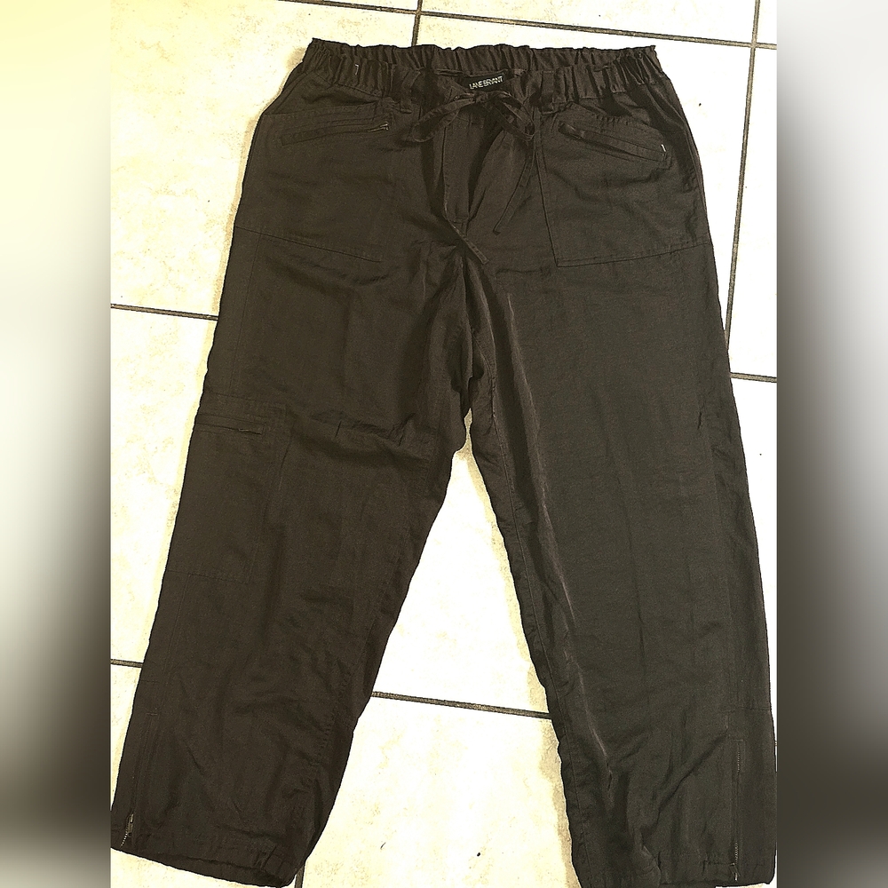 Lane Bryant Brown Women's Elastic Drawstring Capri
